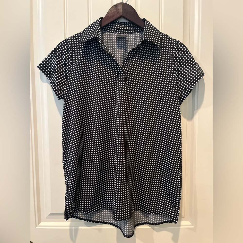 Belyn Key Golf Shirt Ladies Size Medium Black/White Block Summer Sport Quality